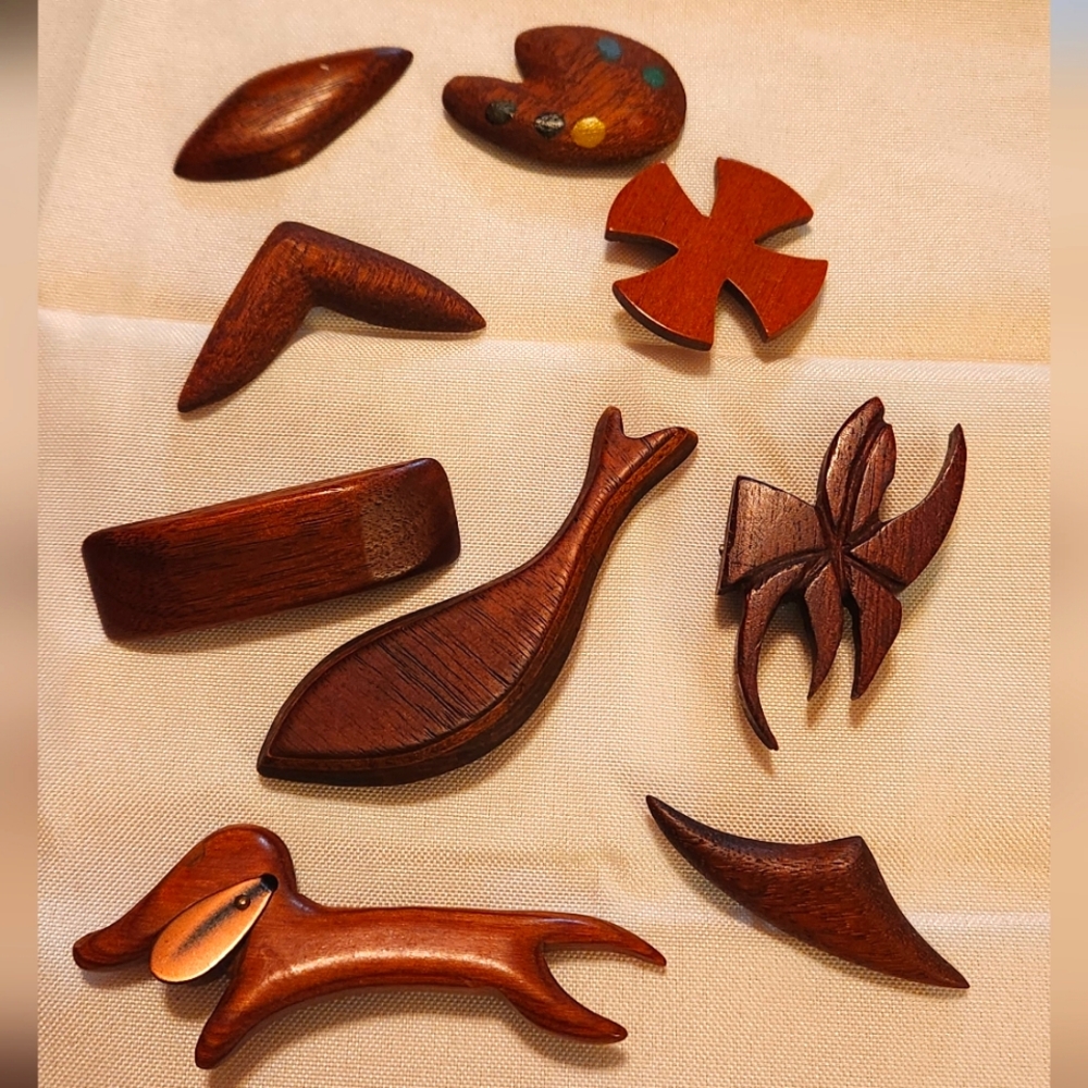 Set of Vintage Wood pins